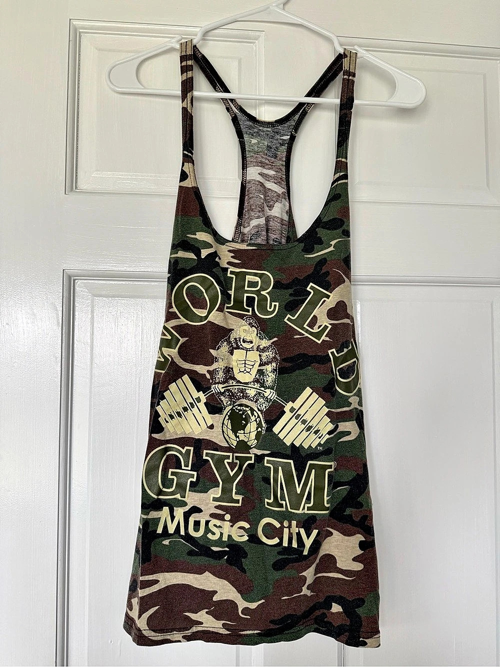 World Gym Music City Camo Tank Top